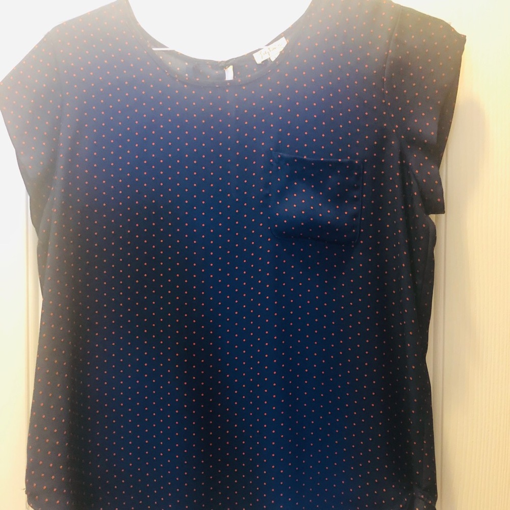 Blouse Navy Blue With Red PD